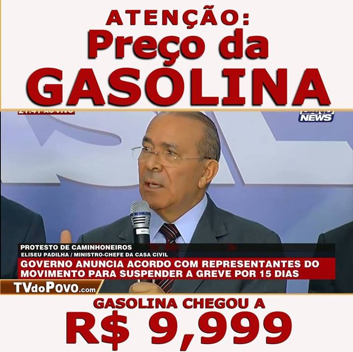 Gasolina chegou a R$ 9,999 em Varias Cidades