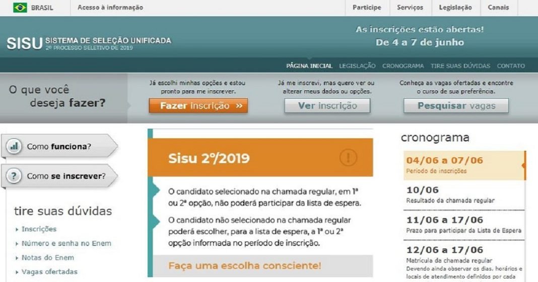 Sisu do 2º semestre encerra as inscrições nesta sexta