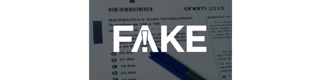 É #FAKE que questão de matemática da prova do Enem 2019 vazou na internet