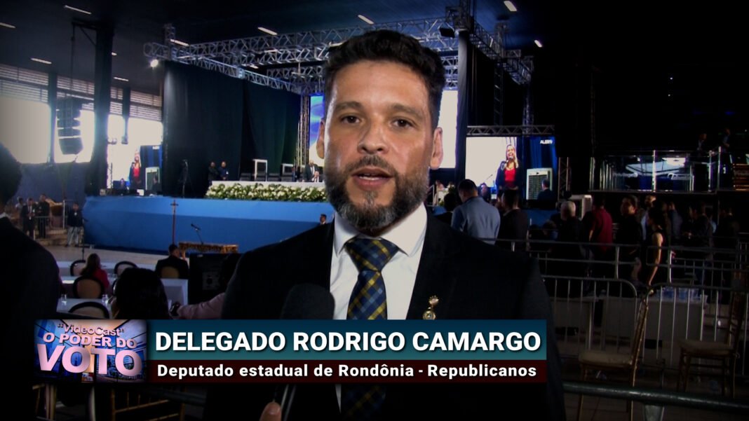 Vídeo: Entrevista com o Deputado delegado Rodrigo Camargo durante cerimônia de posse na Assembleia de Rondônia