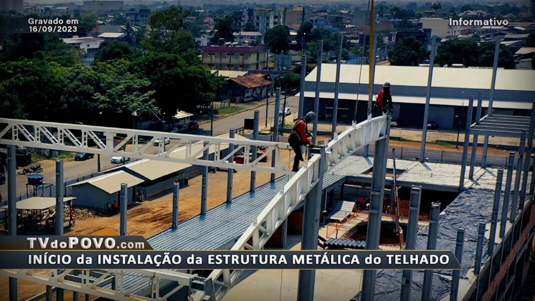 Vídeo: Acompanhe início da instalação da estrutura metálica do telhado da nova rodoviária de Porto Velho