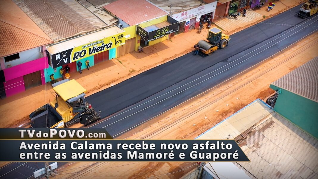 Vídeo: Avenida CALAMA recebe NOVO ASFALTO entre as avenidas Mamoré e Guaporé