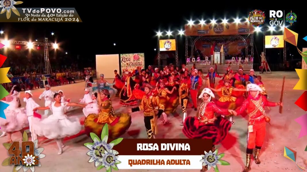 Vídeo Completo: Apresentação da Quadrilha Adulta “ROSA DIVINA” na 3ª Noite do Flor do Maracujá 2024