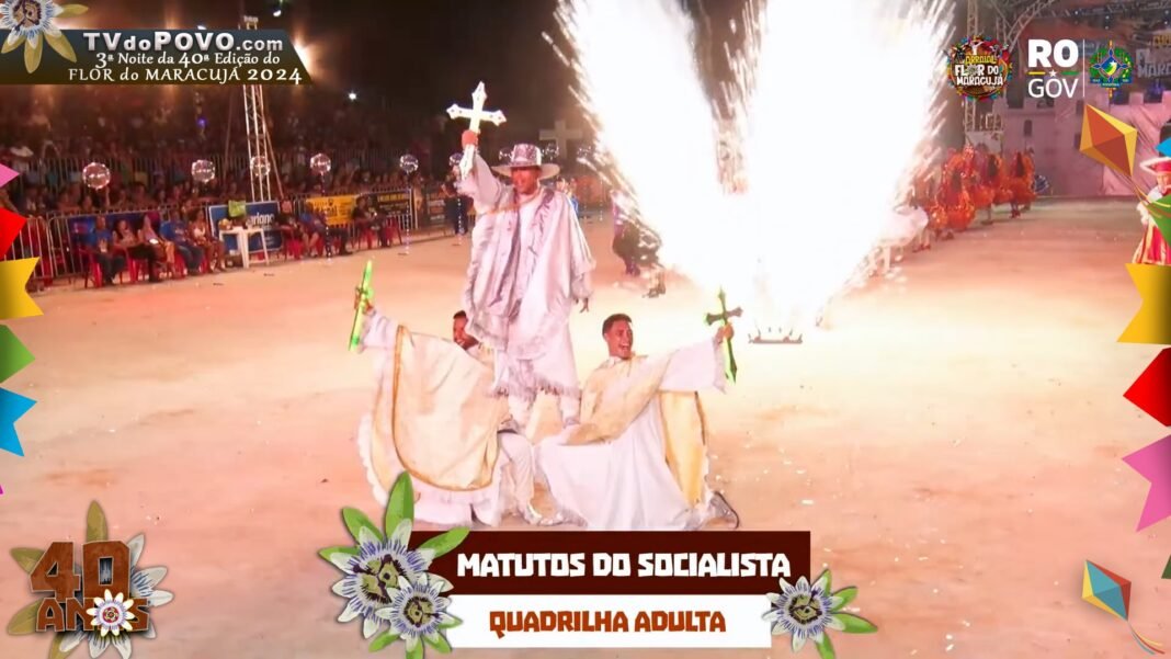 Vídeo Completo: Apresentação da Quadrilha Adulta “MATUTOS DO SOCIALISTA” na 3ª Noite do Flor do Maracujá 2024