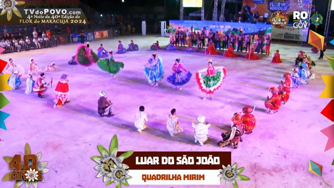 Fotos e Vídeo Completo: Apresentação da “Quadrilha Mirim LUAR do SÃO JOÃO” na 4ª Noite do Flor do Maracujá 2024