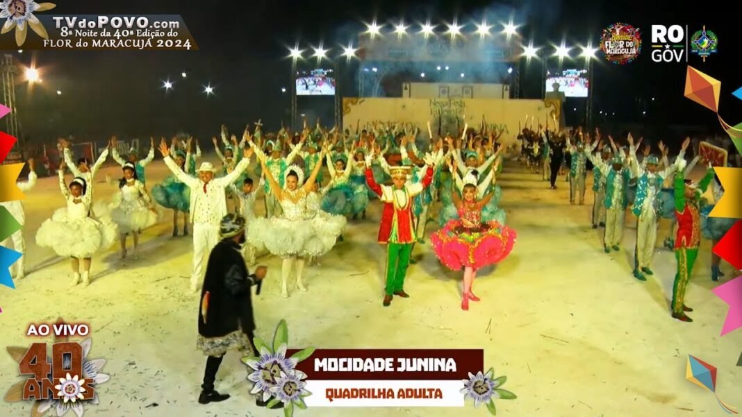 Vídeo Completo: Apresentação da “Quadrilha Adulta MOCIDADE JUNINA” na 8ª Noite do Flor do Maracujá 2024