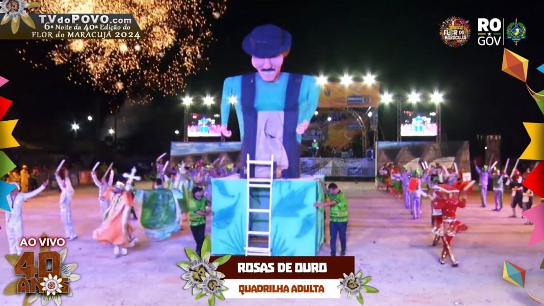 Vídeo Completo: Apresentação da “Quadrilha ADULTA ROSAS DE OURO” na 6ª Noite do Flor do Maracujá 2024