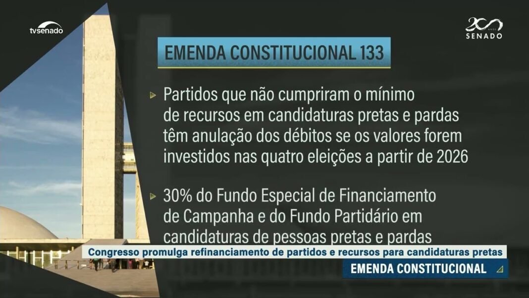 Congresso promulga emenda sobre cotas raciais em candidaturas