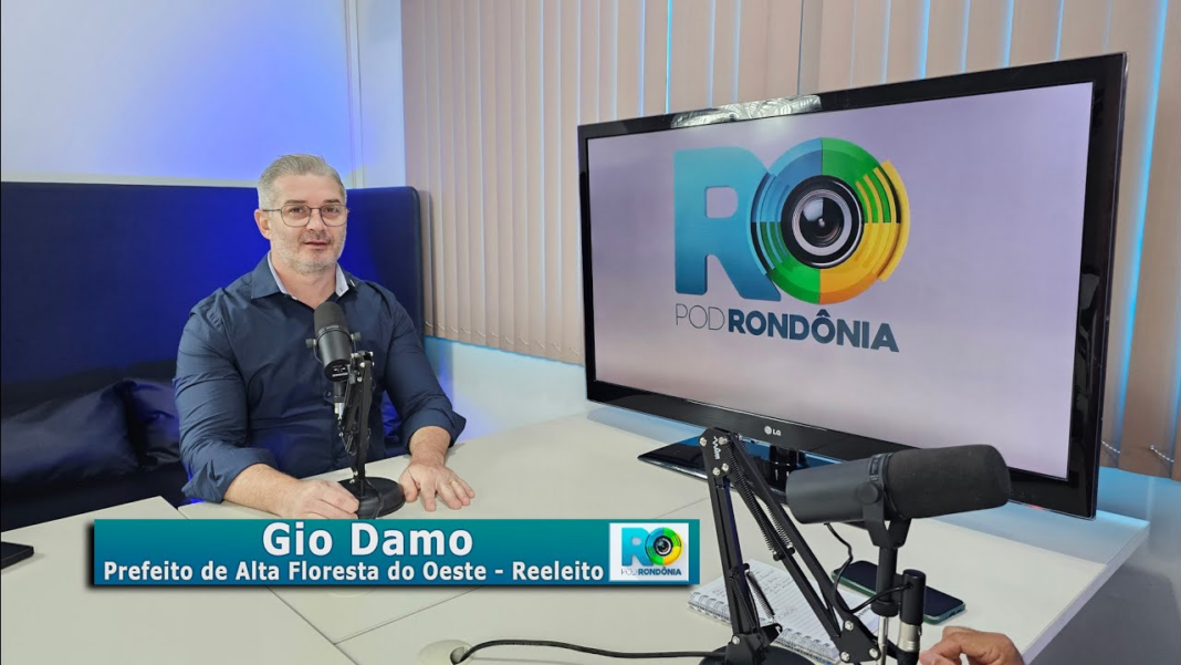 Gio Damo Alta Floresta durante entrevista ao Pod Rondônia sobre investidores, saúde e desenvolvimento sustentável