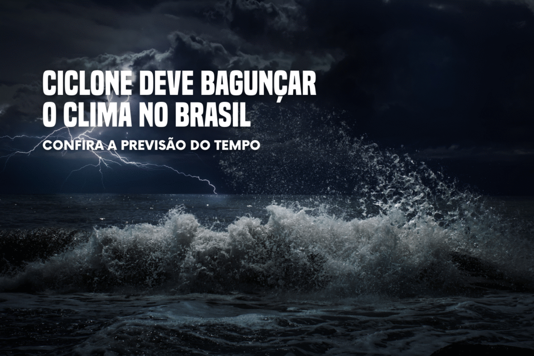 Ciclone deve bagunçar o clima no Brasil com mar agitado e céu carregado.