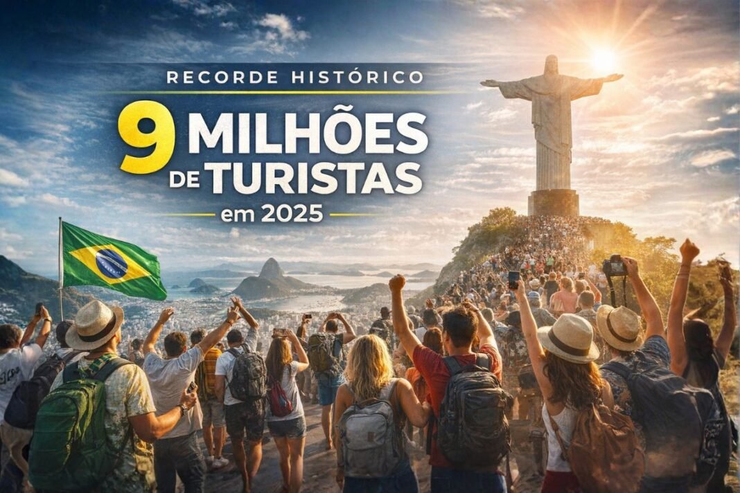 Brasil tem recorde de 9 milhões de turistas internacionais em 2025