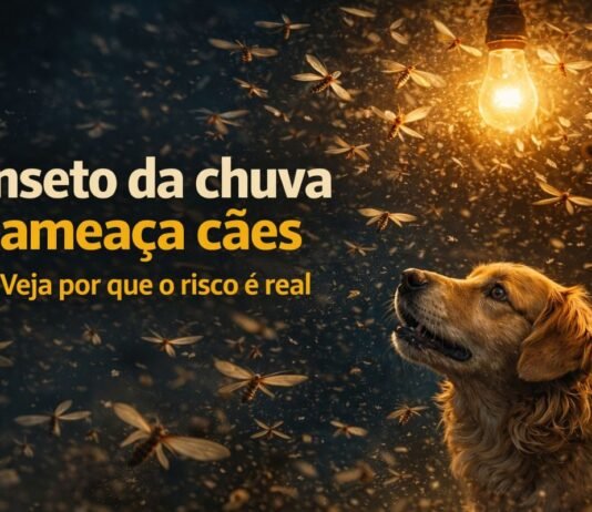 Inseto da época de chuva representa perigo real para os cães Inseto da época de chuva representando perigo para cães dentro de casa