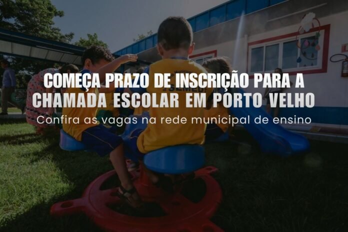 Crianças em escola municipal durante período de chamada escolar em Porto Velho