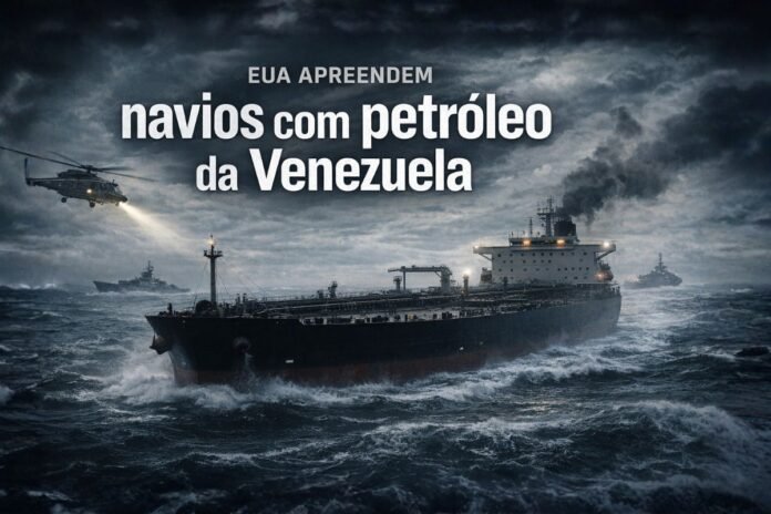Navio petroleiro apreendido pelos Estados Unidos durante operação contra transporte de petróleo da Venezuela