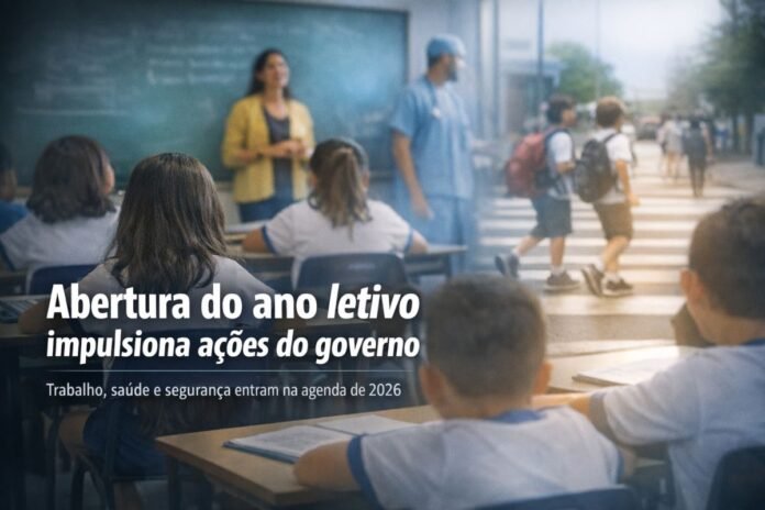 Alunos em sala de aula durante a abertura do ano letivo em Rondônia em 2026