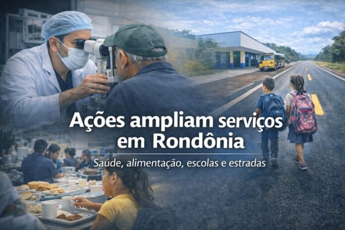 Ações do governo de Rondônia ampliam serviços públicos com atendimento em saúde, alimentação escolar e melhoria de estradas.
