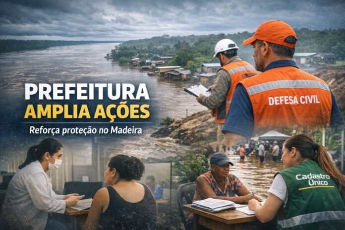 Equipes da Prefeitura de Porto Velho monitoram o Rio Madeira e realizam atendimento social em comunidades ribeirinhas