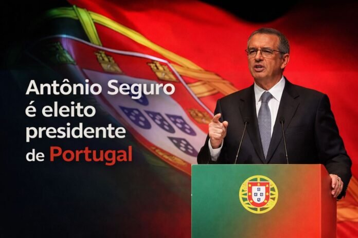 Antônio Seguro discursa após ser eleito presidente de Portugal