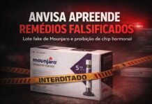Anvisa apreende remédio falsificado e proíbe chip hormonal Anvisa apreende remédio falsificado com lote fake de Mounjaro e proíbe chip hormonal no Brasil