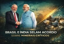 Brasil e Índia assinam acordo sobre minerais críticos e terras raras Lula e Narendra Modi durante assinatura de acordo sobre minerais críticos entre Brasil e Índia
