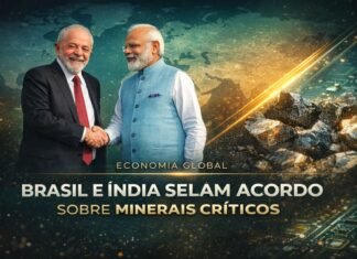 Brasil e Índia assinam acordo sobre minerais críticos e terras raras Lula e Narendra Modi durante assinatura de acordo sobre minerais críticos entre Brasil e Índia
