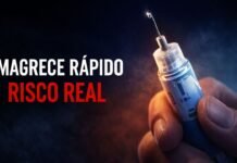 17 efeitos colaterais das canetas emagrecedoras Caneta injetável usada para emagrecimento com destaque para alerta sobre efeitos colaterais