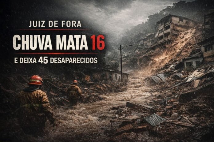 Deslizamento causado por chuva em Juiz de Fora deixa mortos e desaparecidos