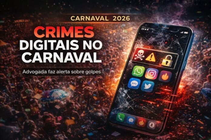 Crimes digitais no carnaval com alerta sobre golpes em aplicativos e redes sociais durante o Carnaval 2026