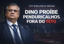 Dino reforça decisão e proíbe novas leis para pagar penduricalhos fora do teto Flávio Dino durante sessão no STF sobre penduricalhos fora do teto constitucional