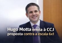 Hugo Motta encaminha à CCJ proposta que prevê o fim da escala 6×1 Hugo Motta anuncia envio à CCJ de proposta que prevê o fim da escala de trabalho 6x1 na Câmara dos Deputados