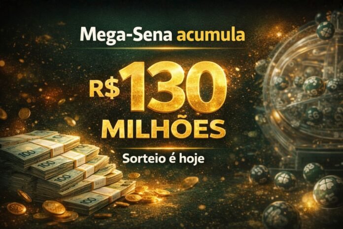 Mega-Sena acumula prêmio de R$ 130 milhões Mega-Sena acumula e pode pagar R$ 130 milhões em sorteio realizado nesta quinta-feira