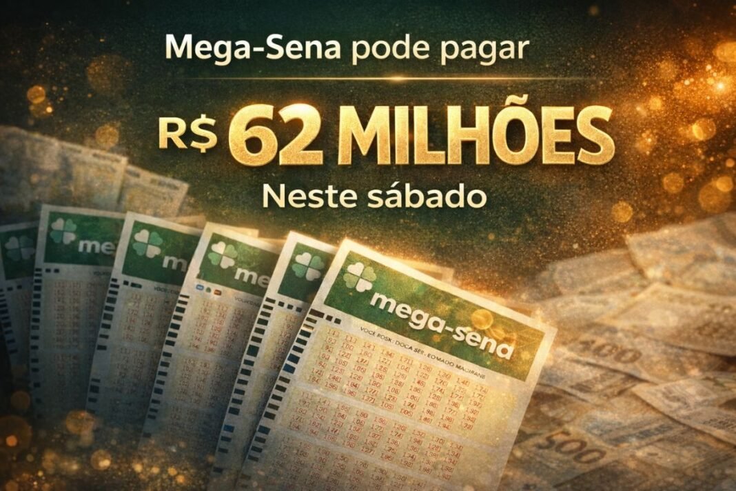 Mega-Sena pode pagar R$ 62 milhões neste sábado