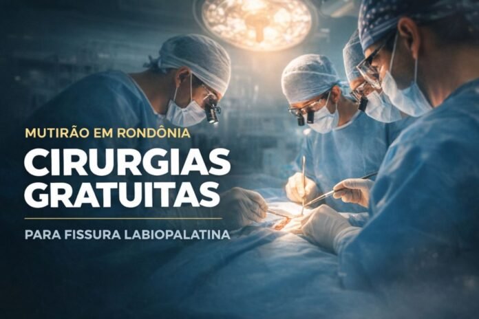 Mutirão oferece cirurgias gratuitas para fissura labiopalatina em RO Equipe médica realiza cirurgia durante mutirão de cirurgias gratuitas para fissura labiopalatina em Rondônia