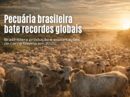 Produção e exportações recordes redefinem a pecuária brasileira no mundo Rebanho bovino em larga escala no Brasil representa recordes de produção e exportação de carne em 2025