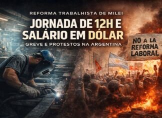 Reforma trabalhista de Milei gera greves e protestos na Argentina Protestos e trabalhadores em fábrica após proposta de reforma trabalhista de Milei na Argentina