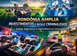 Rondônia amplia investimentos e derruba índices criminais Rondônia amplia investimentos e registra queda nos crimes em 2026