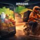 Entregador do Amazon Now realizando entrega de supermercado em até 15 minutos no Brasil