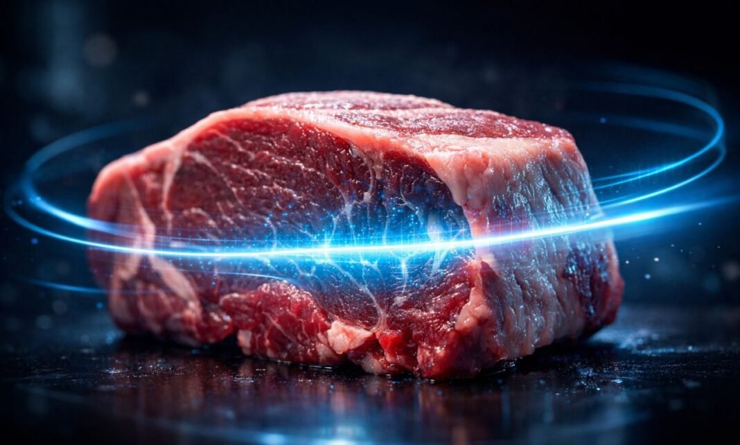 ressonancia magnetica na carne mostrando análise digital da qualidade e maciez