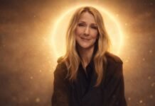 Céline Dion anuncia retorno após doença rara e emociona fãs Céline Dion retorna sorrindo com luz dourada ao fundo simbolizando retorno aos palcos após doença rara