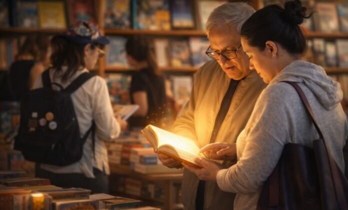 consumo de livros no Brasil cresce com pessoas escolhendo livros em livraria
