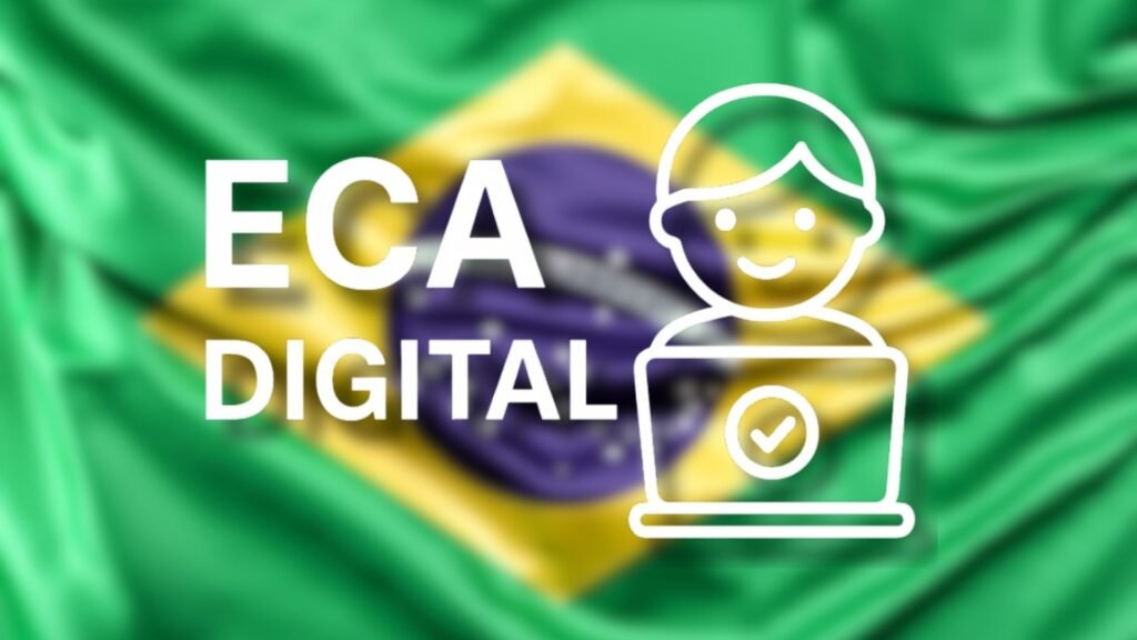 Teclado com bandeira do Brasil simbolizando mudanças na internet com o ECA Digital