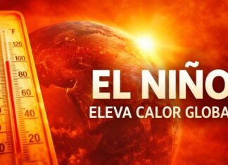 El Niño pode retornar em 2026 e elevar temperaturas globais El Niño pode elevar temperaturas globais em 2026 com planeta aquecido e termômetro marcando alta temperatura