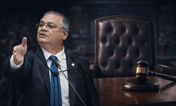 Flávio Dino durante sessão do STF em julgamento que discute perda de cargo para magistrados