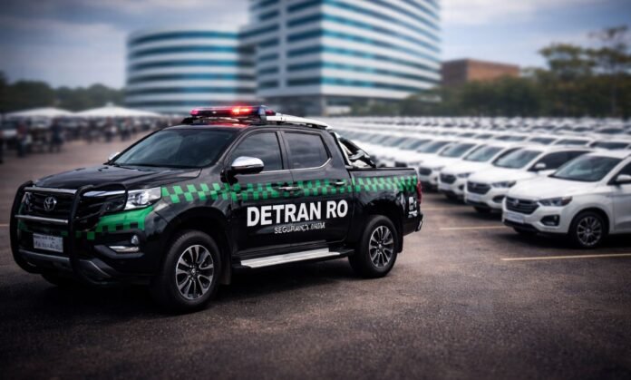 frota do Detran RO em operação com novos veículos de fiscalização em Rondônia