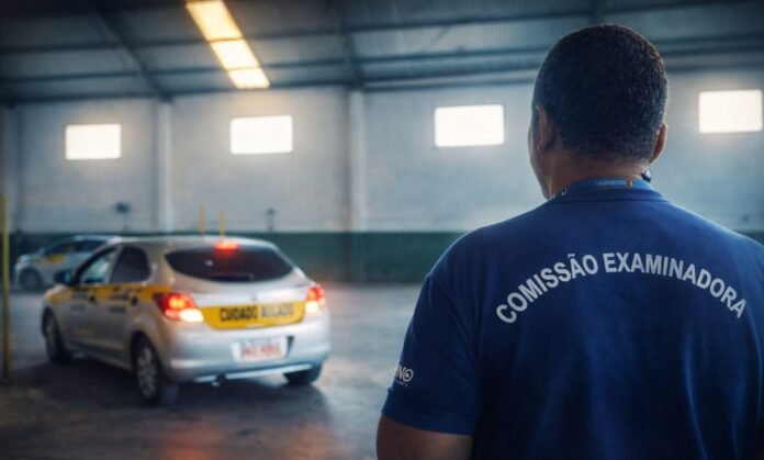 Avaliação de instrutores de trânsito autônomos no Detran de Rondônia Instrutores de trânsito autônomos durante avaliação prática de direção em prova do Detran RO