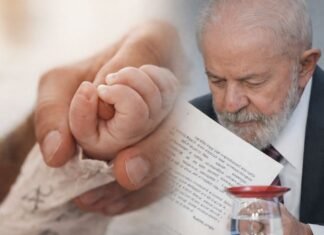Lula sanciona hoje lei que leva licença-paternidade a 20 dias licença-paternidade 20 dias pai segurando mão de bebê decisão de Lula Brasil