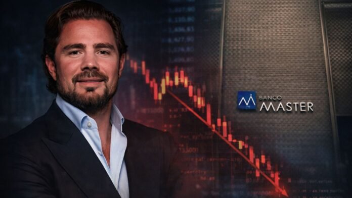 Daniel Vorcaro e fachada do Banco Master em imagem ilustrativa sobre investigação da Polícia Federal por fraude financeira