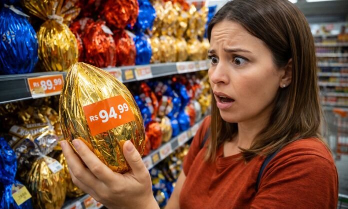 preço dos ovos de Páscoa alto em supermercado brasileiro