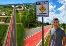 Governo de Rondônia implanta ciclofaixa na RO-470 em Nova União ciclofaixa em Nova União