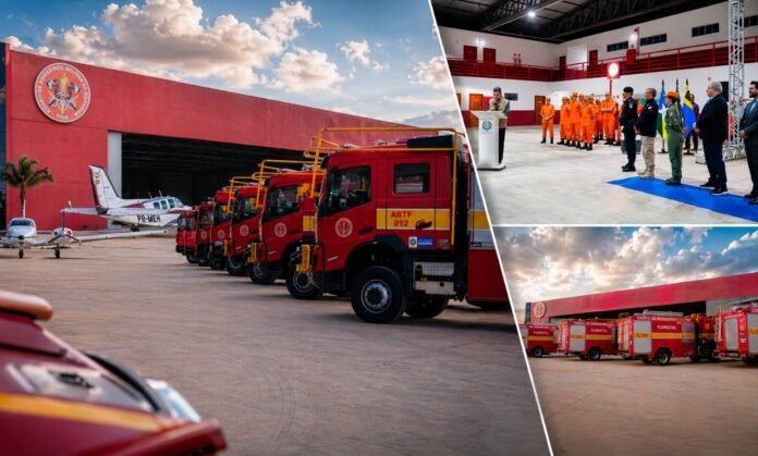 Frota e estrutura do Corpo de Bombeiros Militar de Rondônia hangares e viaturas dos Bombeiros